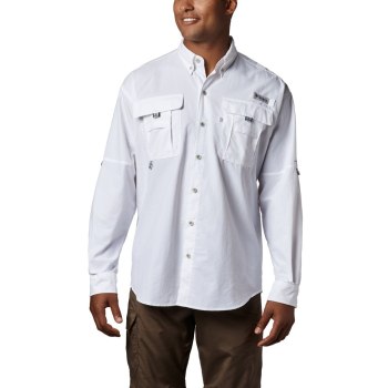 Columbia PFG Bahama II Long Sleeve, Camisa Blancos Para Hombre | 493610-VXS